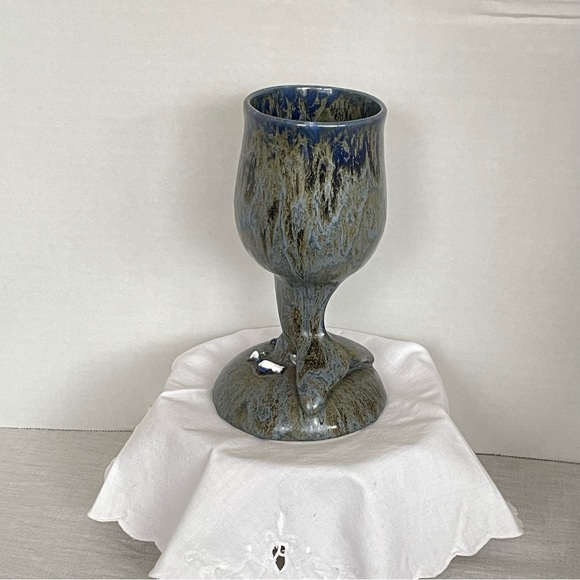 Doug Wylie The Wale’s Tail Pottery Wine | Beer Goblet Beach Haven New Jersey - Picture 9 of 10